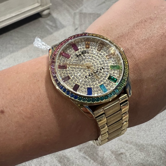 Coach Preston Rainbow Gold Tone Watch NWT - Picture 9 of 12